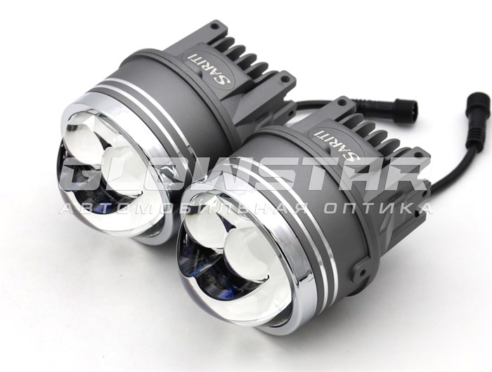 Светодиодные ПТФ Sariti N5 Blue Lens, 3.0 дюйма, 12V, 45/76W, 6000K, универсальное крепление (комплект, 2шт) SN5-BL