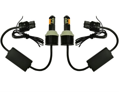 ДХО в поворотники LED S25 (7440) 40W CREE, ДХО+Поворот (Белый+Желтый) 12V (комплект, 2шт) LED-S25-7440