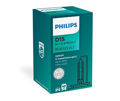 Ксеноновая лампа D1S Philips X-Treme Vision 2 +150% 4800K 85415XV2C1 37701933, (35W) PK32d-2 2136