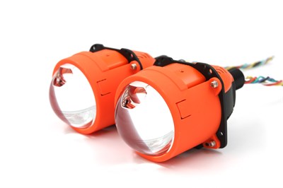 Билед модули M01 PRO, 2.5 дюйма, 12v, 5500К, с подсветкой красного цвета Devil Eyes (комплект, 2шт) M01-PRO