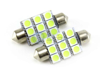 Светодиодная лампа C5W 39мм-9 SMD5050, 1шт 211