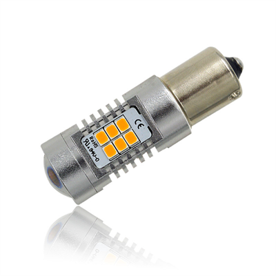 Светодиодная лампа 1156 (S25/BA15S/P21W) 4G21 Yellow, Оранжевая для поворотника, 12V 16W, 1шт 945