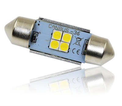 Светодиодная лампа C5W 3030-4SMD-36MM CanBus 5000K 4W 12v, 1шт 4SMD-36MM