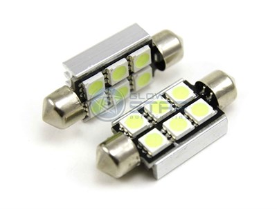 Светодиодная лампа C5W 39мм-6 CANBUS SMD5050 c обманкой 197