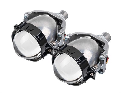 Светодиодные билед модули GTR MINI Bi-LED Adaptive Series Black V. (отражатель металл), 3.0 дюйма, GPI chip Zeus, 4300K, крепление под гайку, с рамками hella 3/koito q5 (комплект 2шт.) 1184