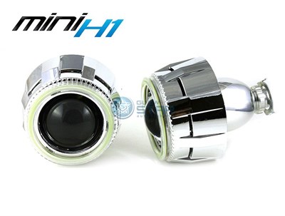 Комплект биксеноновых линз Morimoto Mini H1, круглая маска COB 845