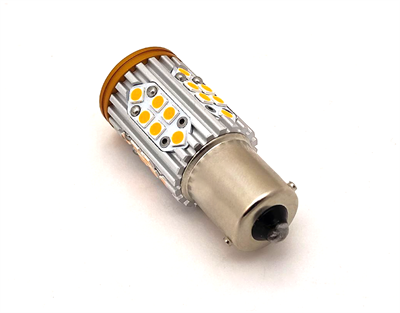 Светодиодная лампа PY21W 1156 (180°) Yellow Can (оранжевый) со встроенным сопротивлением (для поворотников), 1шт 1156-Yellow-Can