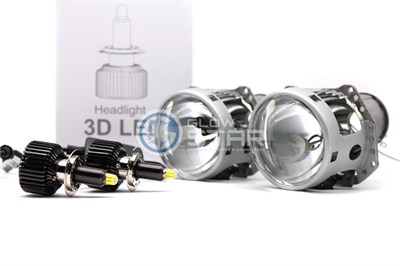 Комплект Hella 3R (5R) H7 с Led лампами H7, M9 3D LED360 35W, 5500K - 6000K 2223