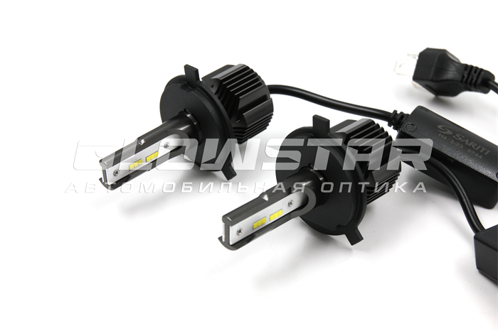 Светодиодные автолампы головного света E5/H4 с радиатором, 12V, 25W, 6000K E5-H4