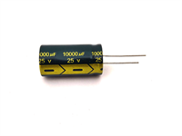Конденсатор электролитический 25В-10000мкФ (10000uF-25V, -40+105C, 18*35мм) 10000uF-25V
