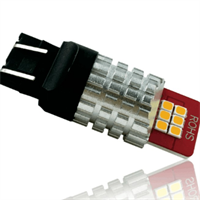Светодиодная лампа 7443 (W21/5W) 2835-12SMD Строб, 12W, 12V, RED (красная), 1шт 2348