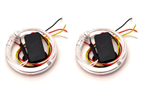 Светодиодные Ангельские глазки Белый + Желтый 80мм 2.5 LED (комплект, 2шт) LED-WY-80mm
