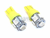 Светодиодная лампа T10-5 SMD5050 (W5W) YELLOW (оранжевая), 1шт 968