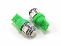 Светодиодная лампа T10-5050-5SMD Green, 1шт 1043