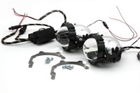 Комплект GTR Mini Bi-Led с рамками для замены штатных ксеноновых / галогенных линз автомобиля Mitsubishi Pajero 4 (2014 - н.в.) на светодиодные 1718