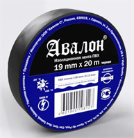Изолента Авалон ПВХ черная 130мкм 19мм*20м, 1шт IZ-09