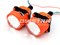Билед модули M01, 2.5 дюйма, 12v, 5500К, с подсветкой красного цвета Devil Eyes, гаечное крепление (комплект, 2шт) M01