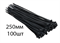 Стяжки (хомуты) 4мм x 250мм, Fortisflex, упаковка 100 шт HOM-250