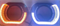 Бленда (маска) для линз 3.0 дюйма с DRL Белый + Желтый цвет L-образная (комплект, 2шт) 3.0SHROUD-54WY